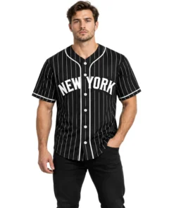 New York Yankees Black Jerseys Custom Player Elite Pinstripe Style