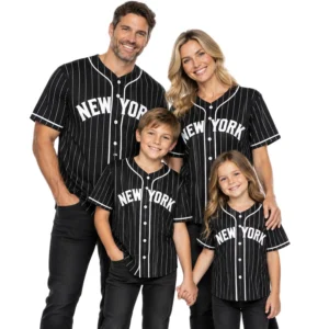 New York Yankees Black Jerseys Custom Player Elite Pinstripe Style
