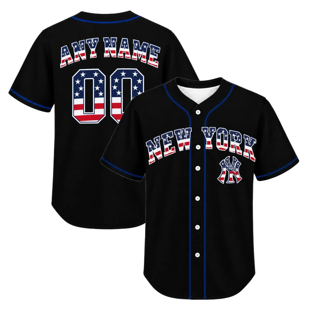 New York Yankees Black USA 250 Jersey Custom Player Dynamic Style