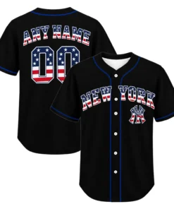 New York Yankees Black USA 250 Jersey Custom Player Dynamic Style