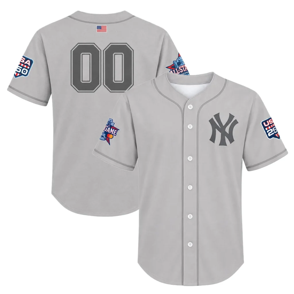 New York Yankees Grey USA 250 Jersey Epic Custom Player