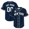 New York Yankees Navy Jersey Custom Elite Pinstripe Style