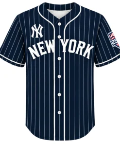 New York Yankees Navy Jersey Custom Elite Pinstripe Style