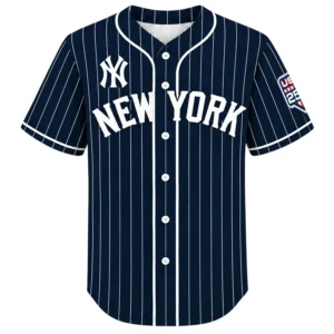 New York Yankees Navy Jersey Custom Elite Pinstripe Style