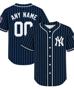 New York Yankees Navy Pinstripe Jersey Dynamic Retro Style