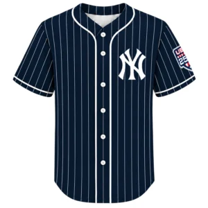 New York Yankees Navy Pinstripe Jersey Dynamic Retro Style