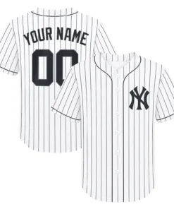 New York Yankees White Home Jersey Custom Epic Pinstripe