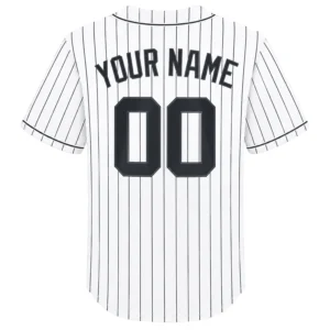 New York Yankees White Home Jersey Custom Epic Pinstripe