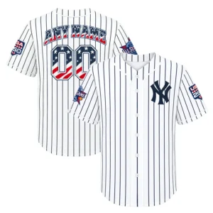 New York Yankees White USA 250 Jersey Custom Player Dynamic Stripes Style