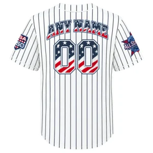 New York Yankees White USA 250 Jersey Custom Player Dynamic Stripes Style