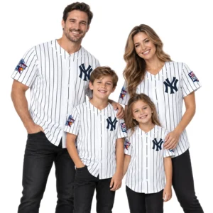 New York Yankees White USA 250 Jersey Custom Player Dynamic Stripes Style