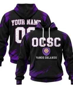 Orlando City Custom Hoodie Bold Black Purple