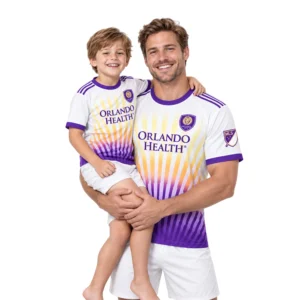 Orlando City White Jersey Kids Vibrant Sunshine Design