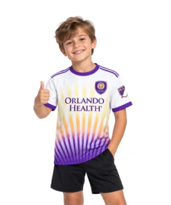 Orlando City White Jersey Kids Vibrant Sunshine Design