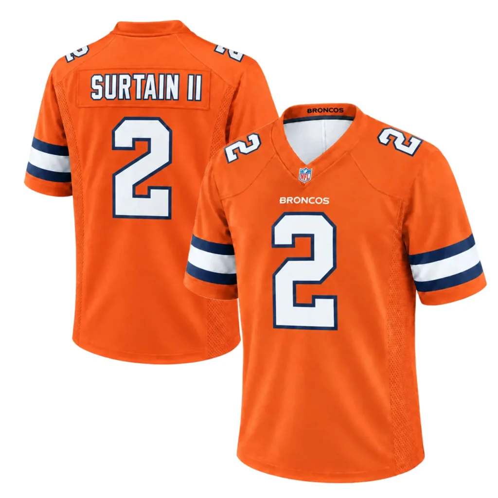 Patrick Surtain II Broncos Jersey Orange Bold Fan Wear