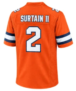 Patrick Surtain II Broncos Jersey Orange Bold Fan Wear