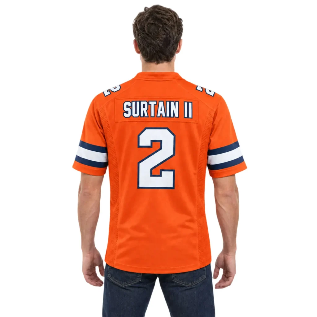 Patrick Surtain II Broncos Jersey Orange Bold Fan Wear