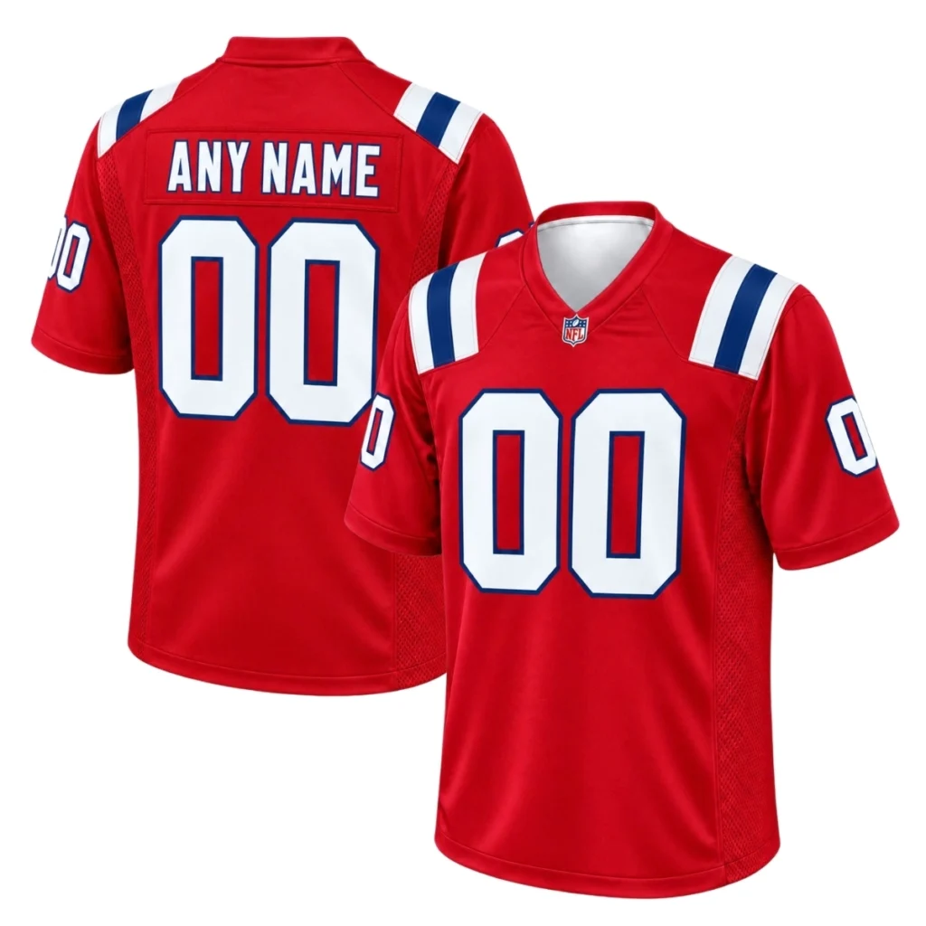Patriots Red Jersey Brilliant Custom Game Style