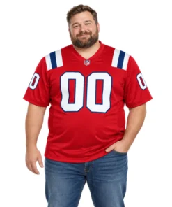 Patriots Red Jersey Brilliant Custom Game Style