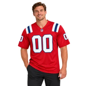 Patriots Red Jersey Brilliant Custom Game Style