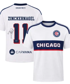 Philip Zinckernagel Chicago Fire White Jersey with Bold Team Crest