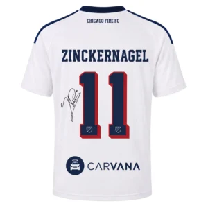 Philip Zinckernagel Chicago Fire White Jersey with Bold Team Crest