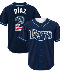 Rays Fan Gear Navy Jersey Yandy Diaz Bold Name & Number