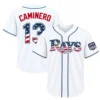Rays Fan Jersey Junior Caminero Patriotic Bold Game Style