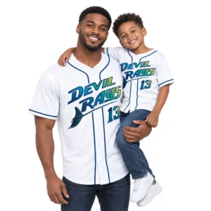 Rays White Jersey Junior Caminero Valuable Fanwear