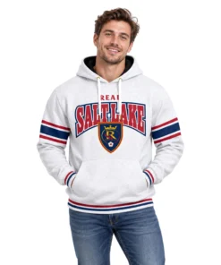 Real Salt Lake MLS Hoodie Custom Gray White Bold