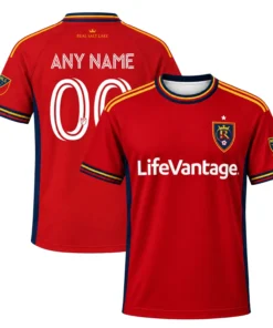 Real Salt Lake Red Custom Jersey Bold Adult Kids