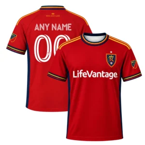 Real Salt Lake Red Custom Jersey Bold Adult Kids