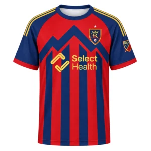 RSL Red Blue Custom Jersey Dynamic Stripes Adult Kids
