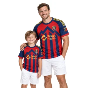 RSL Red Blue Custom Jersey Dynamic Stripes Adult Kids