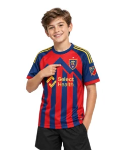 RSL Red Blue Custom Jersey Dynamic Stripes Adult Kids