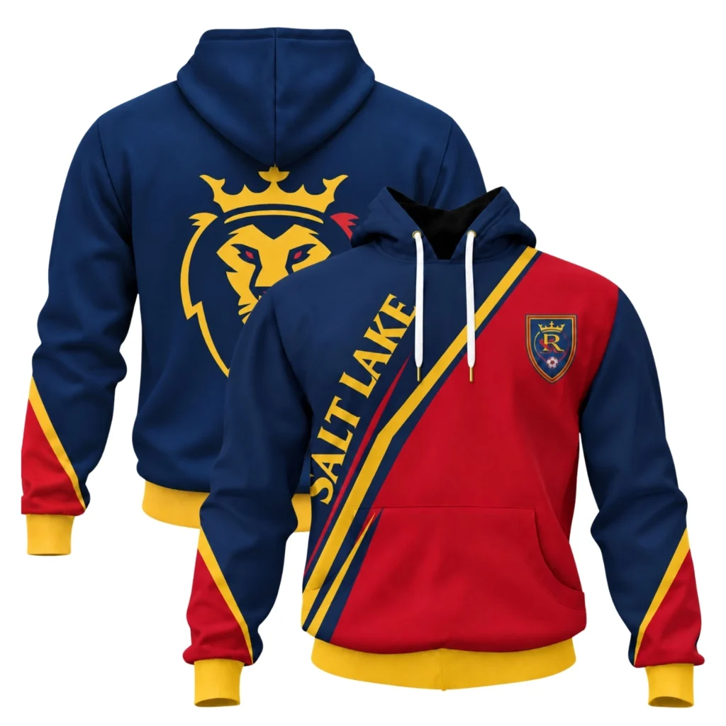 RSL Soccer Hoodie Bold Red Navy Gold Design