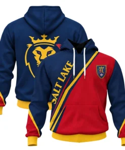 RSL Soccer Hoodie Bold Red Navy Gold Design