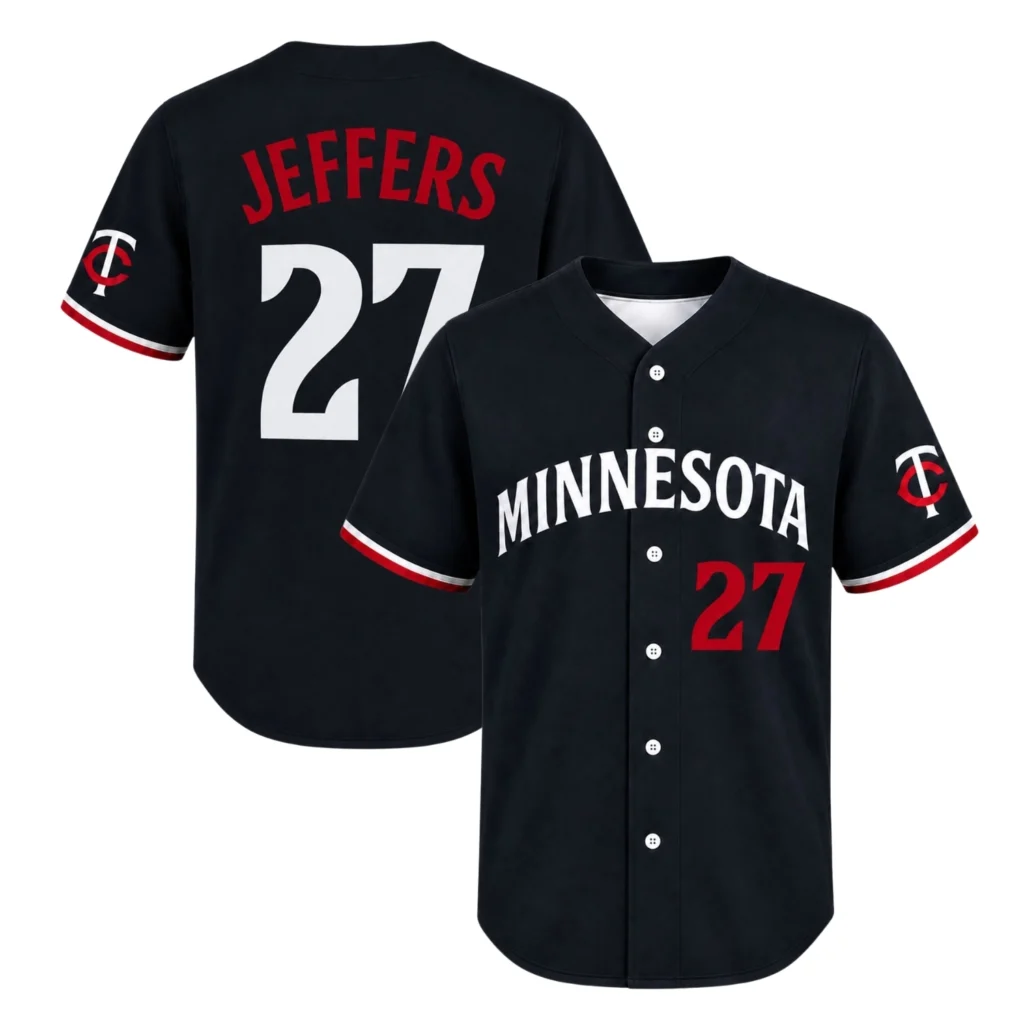 Ryan Jeffers Twins Baseball Jersey Bold Black Alternate