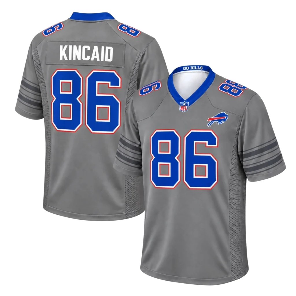S-7XL Dalton Kincaid Gray Football Jersey Stunning Bills Wear