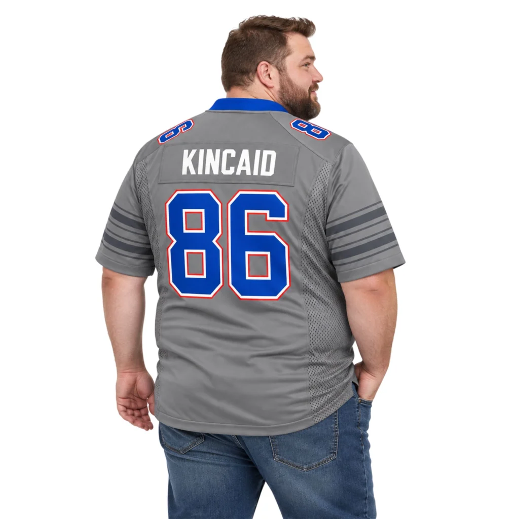 S-7XL Dalton Kincaid Gray Football Jersey Stunning Bills Wear