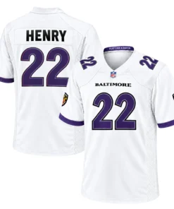 S-7XL Derrick Henry Baltimore White Jersey Bold MLB Wear