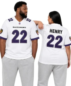 S-7XL Derrick Henry Baltimore White Jersey Bold MLB Wear