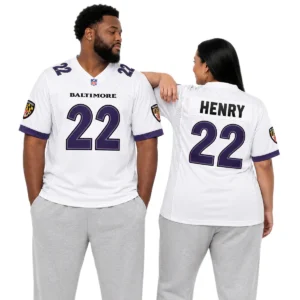 S-7XL Derrick Henry Baltimore White Jersey Bold MLB Wear