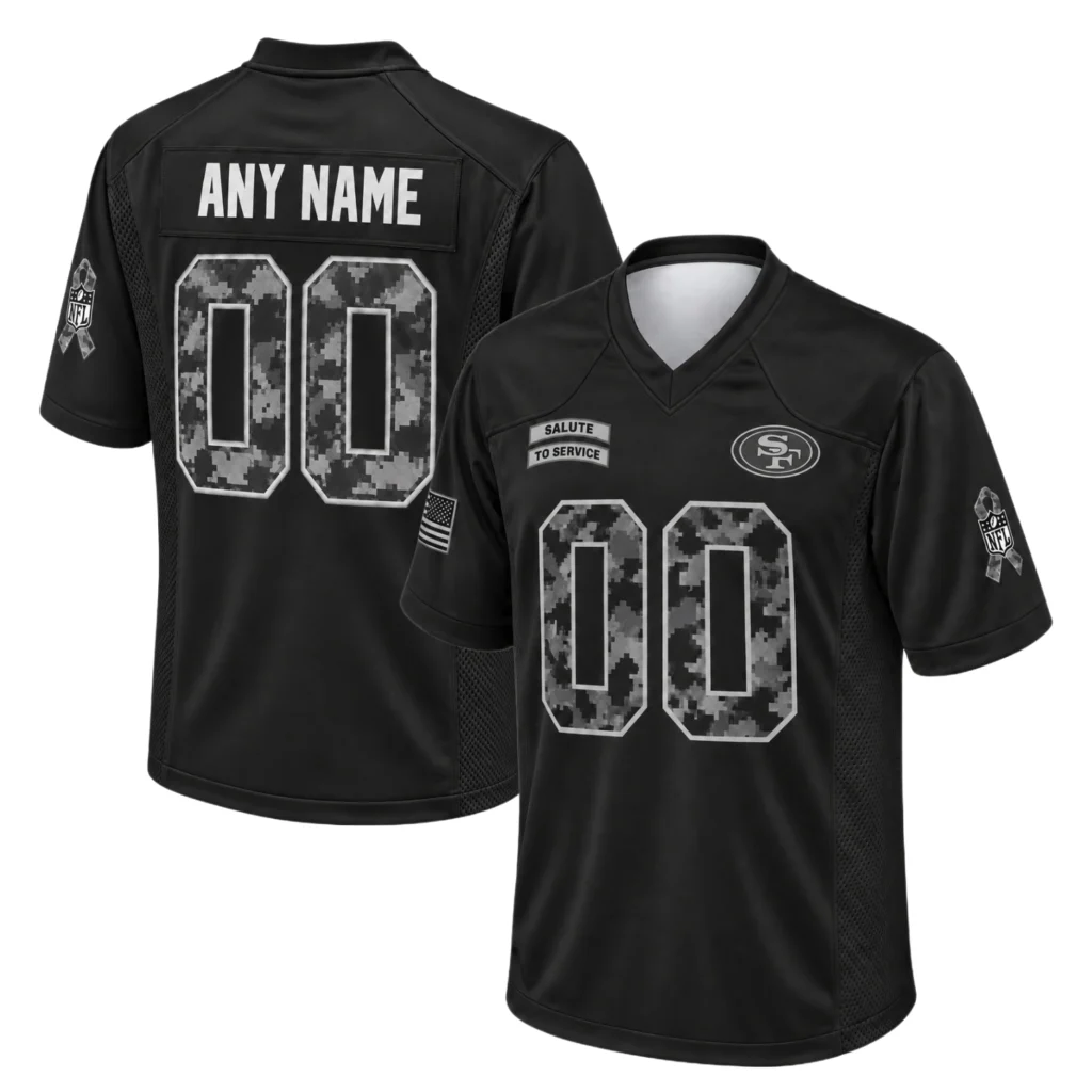San Francisco 49ers Black Jersey Bold 2026 Salute to Service