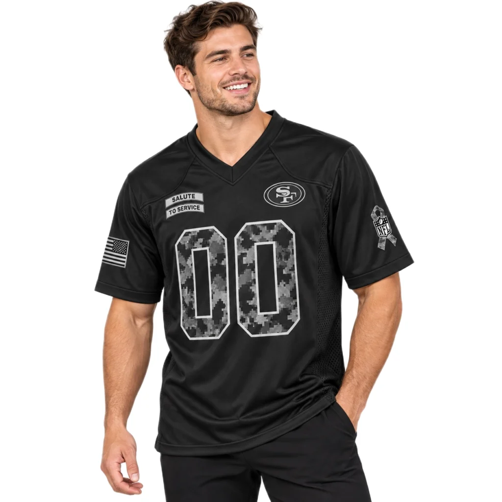 San Francisco 49ers Black Jersey Bold 2026 Salute to Service