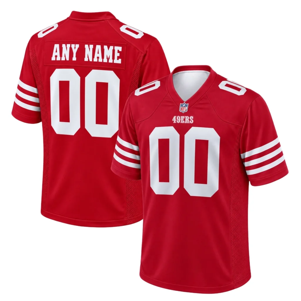 San Francisco 49ers Red Jersey Bold Custom Team Game