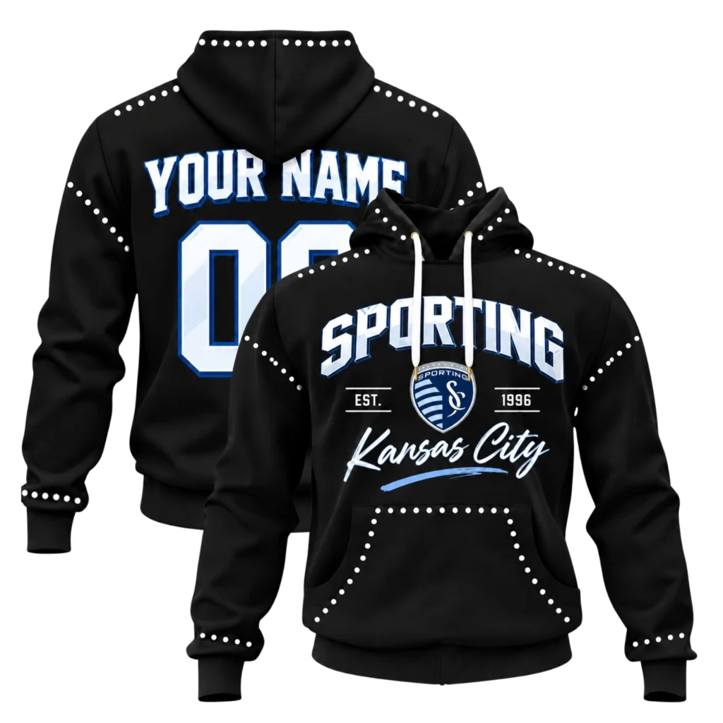 SKC Hoodie Dynamic Black Soccer Graphic