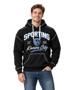 SKC Hoodie Dynamic Black Soccer Graphic