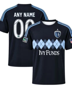Sporting KC Black Jersey Kids Bold Retro Argyle