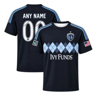 Sporting KC Black Jersey Kids Bold Retro Argyle